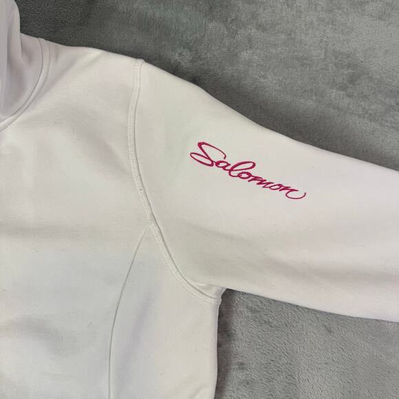 VTG Y2K Salomon white soft shell fleece lined activewear jacket womens Small - Picture 8 of 11